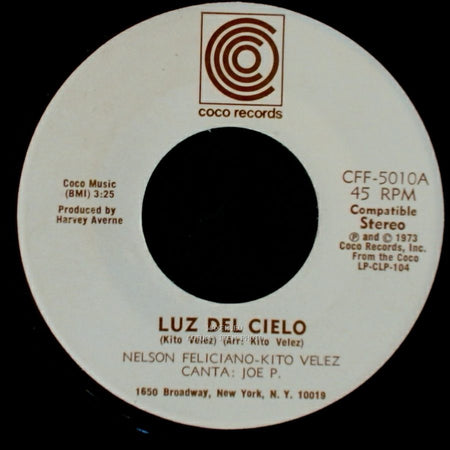 Nelson Feliciano-Kito Velez - Luz Del Cielo / Como A Cambiado Borinquen side A