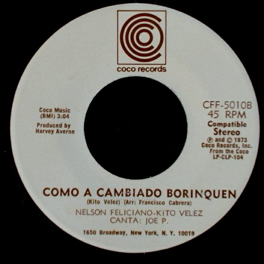Nelson Feliciano-Kito Velez - Luz Del Cielo / Como A Cambiado Borinquen side B