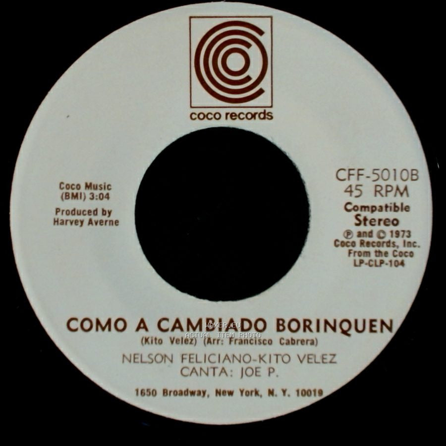Nelson Feliciano-Kito Velez - Luz Del Cielo / Como A Cambiado Borinquen side B