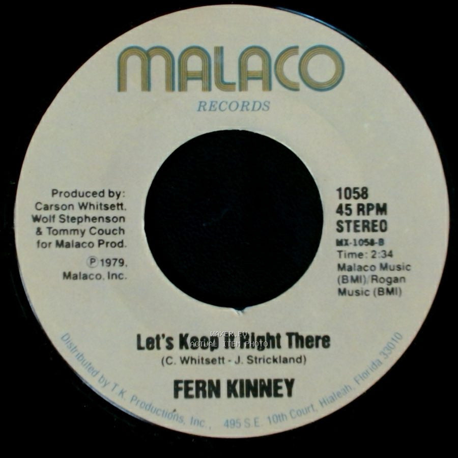 Fern Kinney - Let's Keep It Right There / Unknown Title B side A