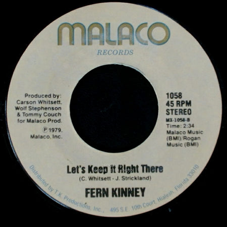 Fern Kinney - Let's Keep It Right There / Groove Me side A