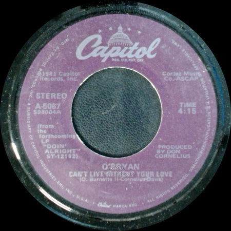 O'bryan - The Gigolo / Can't Live Without Your Love side B
