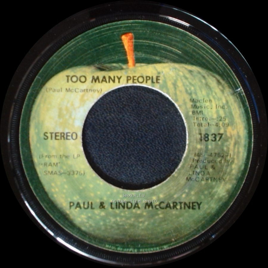 Paul & Linda Mccartney - Too Many People / Uncle Albert / Admiral Halsey side B