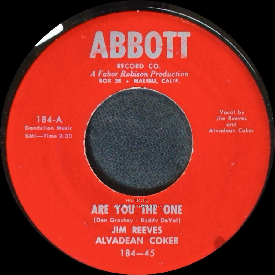Jim Reeves Alvadean Coker / Jim Reeves - Are You The One / How Many side A