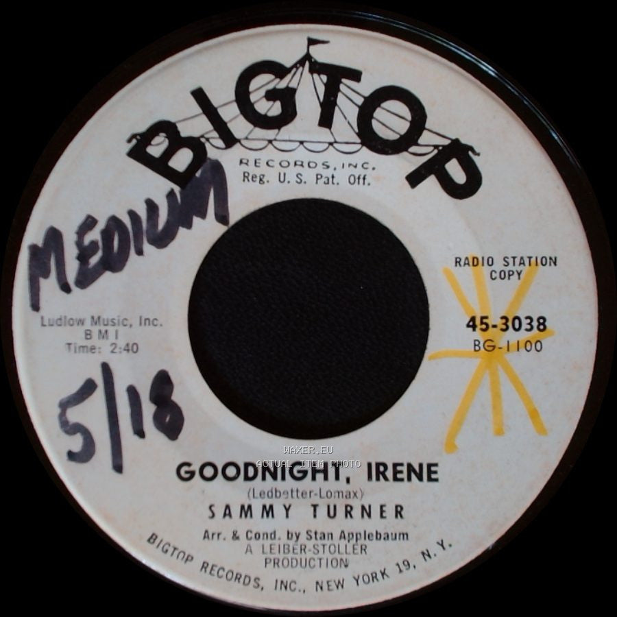Sammy Turner - Goodnight, Irene / I Want To Be Loved side A