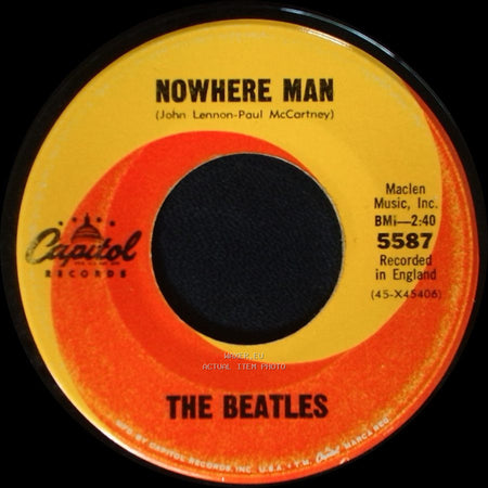 The Beatles - Nowhere Man / What Goes On side A