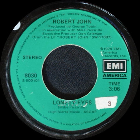 Robert John - Dance The Night Away / Lonely Eyes side B