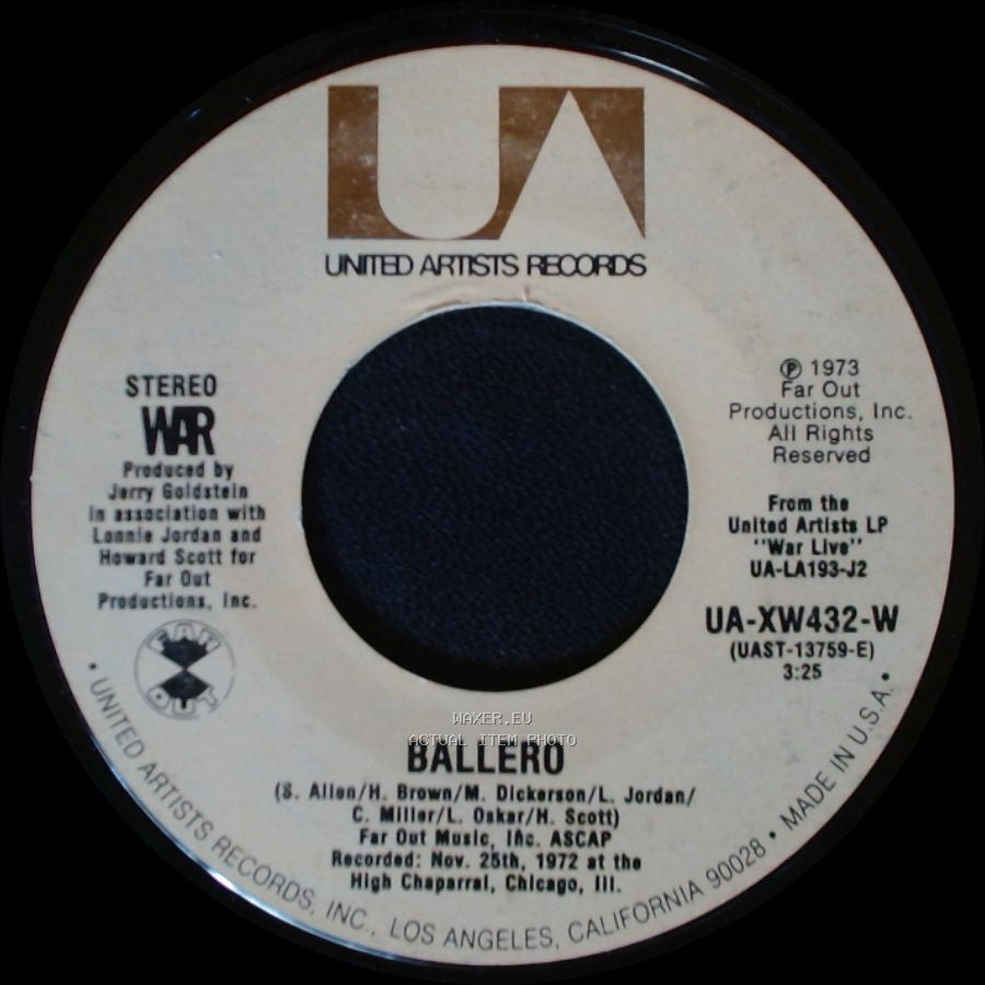 War - Ballero / Slippin' Into Darkness side A