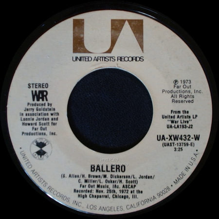 War - Ballero / Slippin' Into Darkness side A