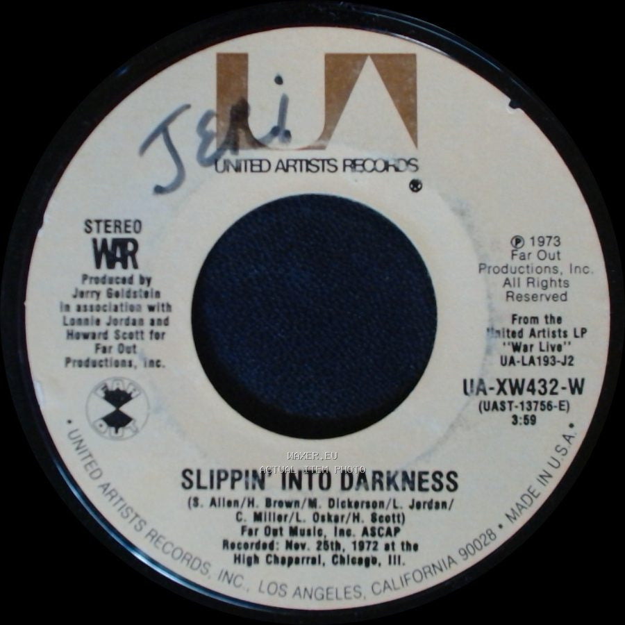 War - Ballero / Slippin' Into Darkness side B