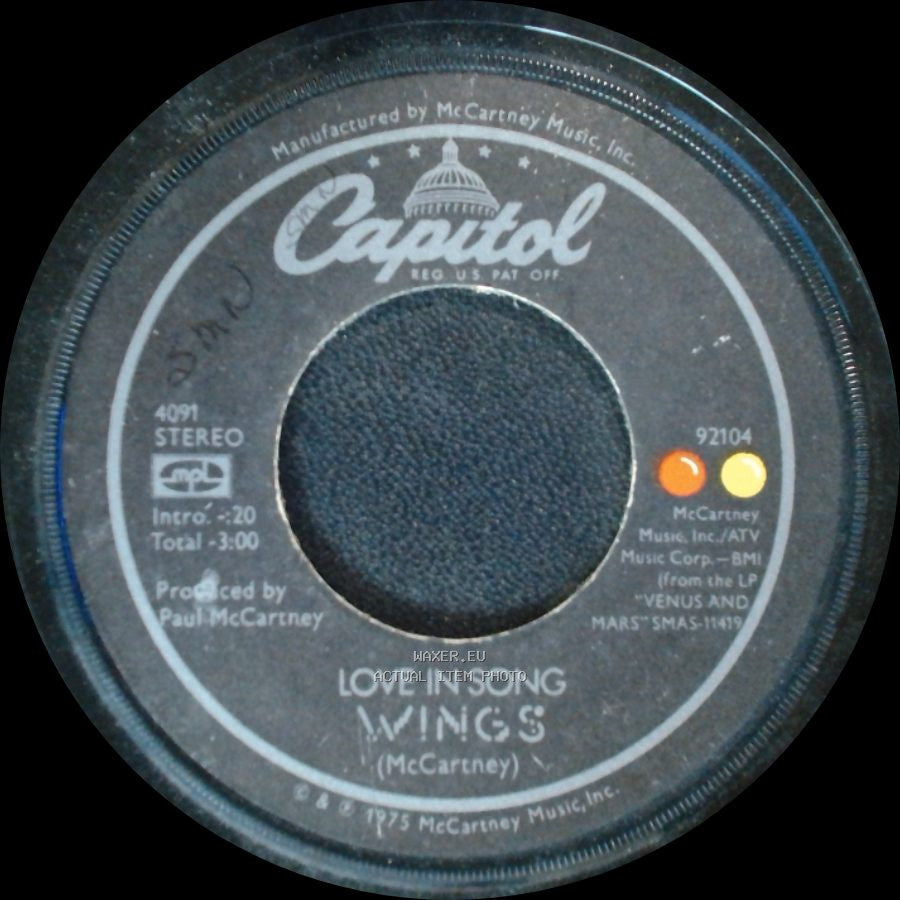 Wings - Listen To What The Man Said / Love In Song side B