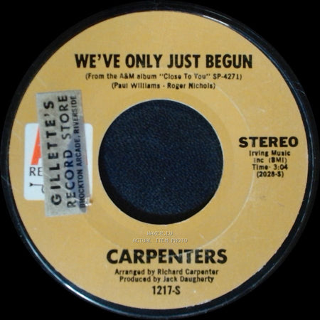 Carpenters - All Of My Life / We've Only Just Begun side B
