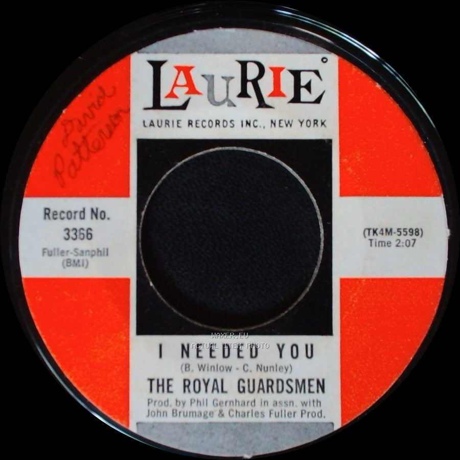 The Royal Guardsmen - I Needed You / Snoopy Vs. The Red Baron side A