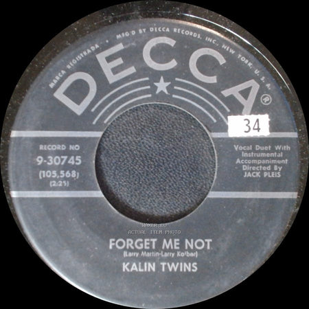Kalin Twins - Forget Me Not / Dream Of Me side A