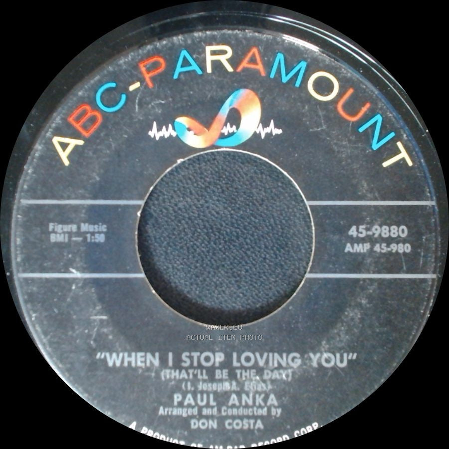 Paul Anka - You Are My Destiny / When I Stop Loving You side B
