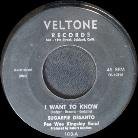 Sugarpie Desanto - I Want To Know / Baby It Aint Right side A