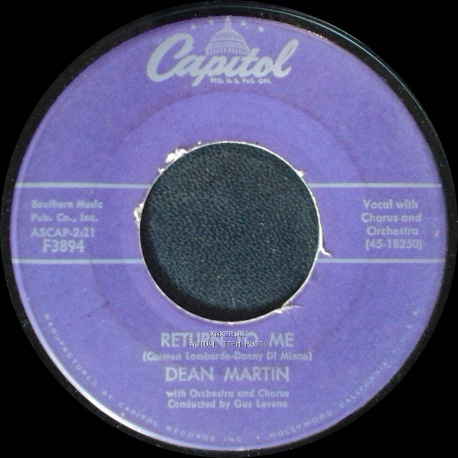 Dean Martin - Forgetting You / Return To Me side B