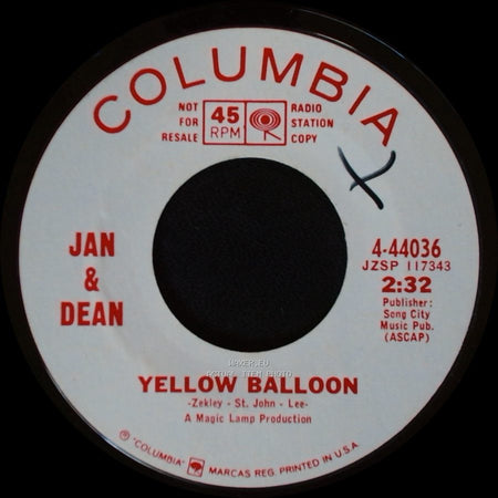 Jan & Dean - Yellow Balloon / Taste Of Rain side A