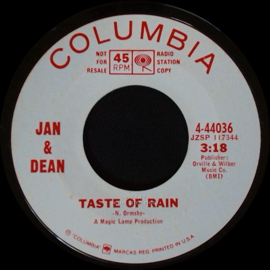 Jan & Dean - Yellow Balloon / Taste Of Rain side B