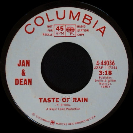 Jan & Dean - Yellow Balloon / Taste Of Rain side B