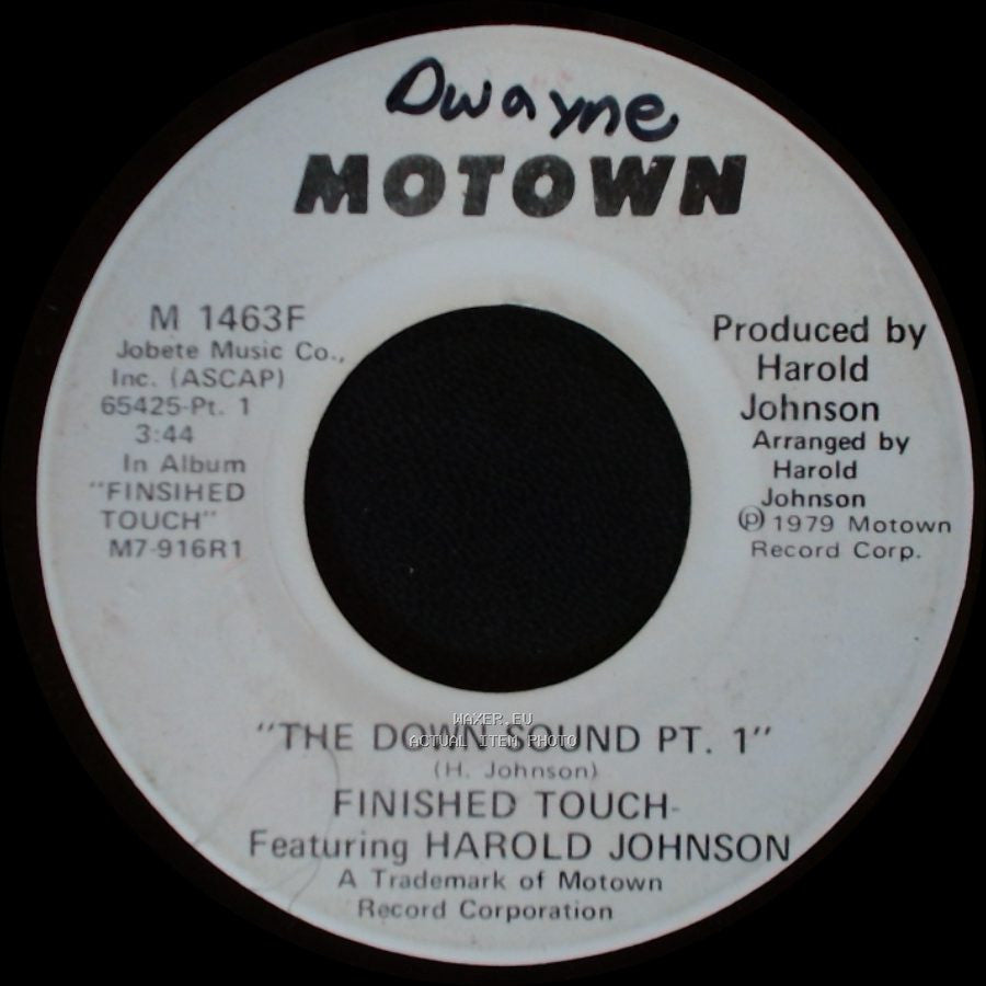 Finished Touch / Finished Touch Feauring Harold Johnson - The Down Sound Pt. 1 / The Down Sound Pt. 2 side A