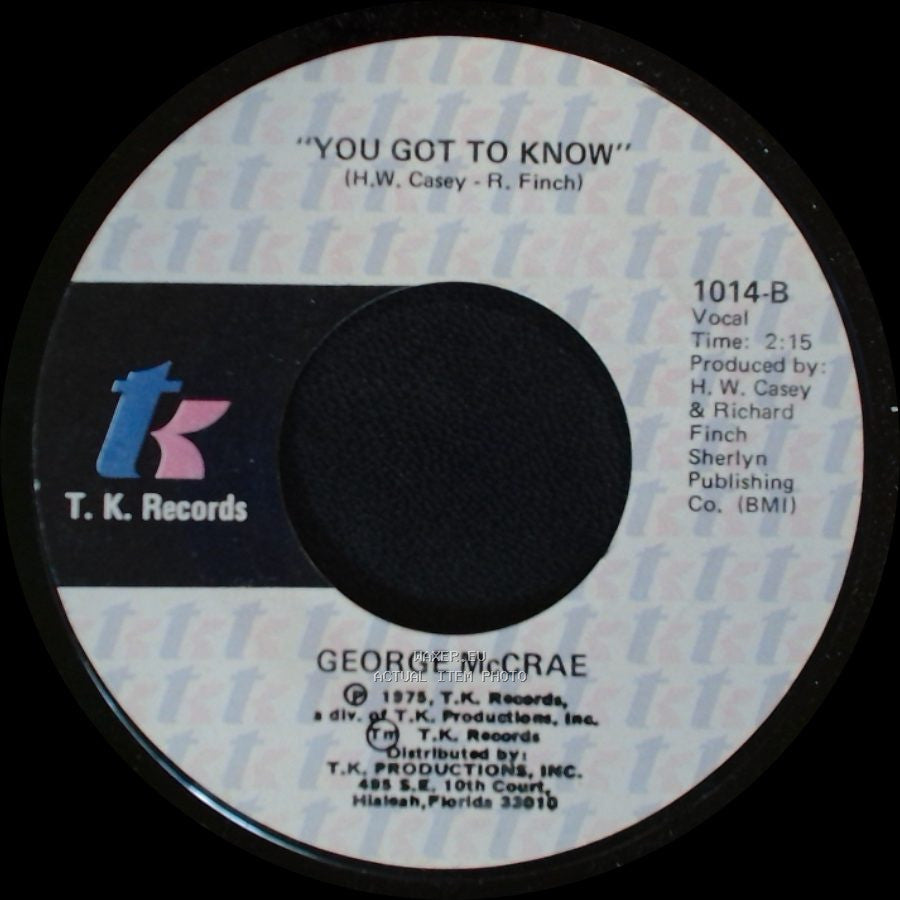 George Mccrae - I Ain't Lyin' / You Got To Know side B