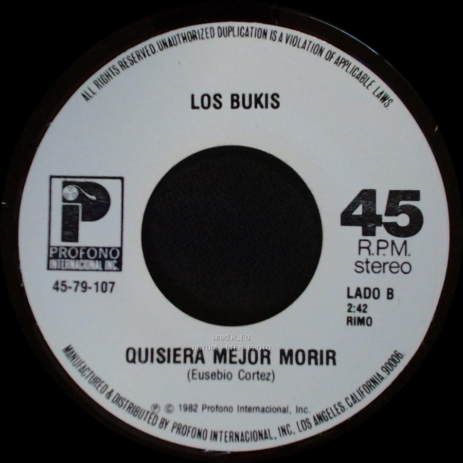 Los Bukis - Presiento Que Voy A Llorar / Quisiera Mejor Morir side B