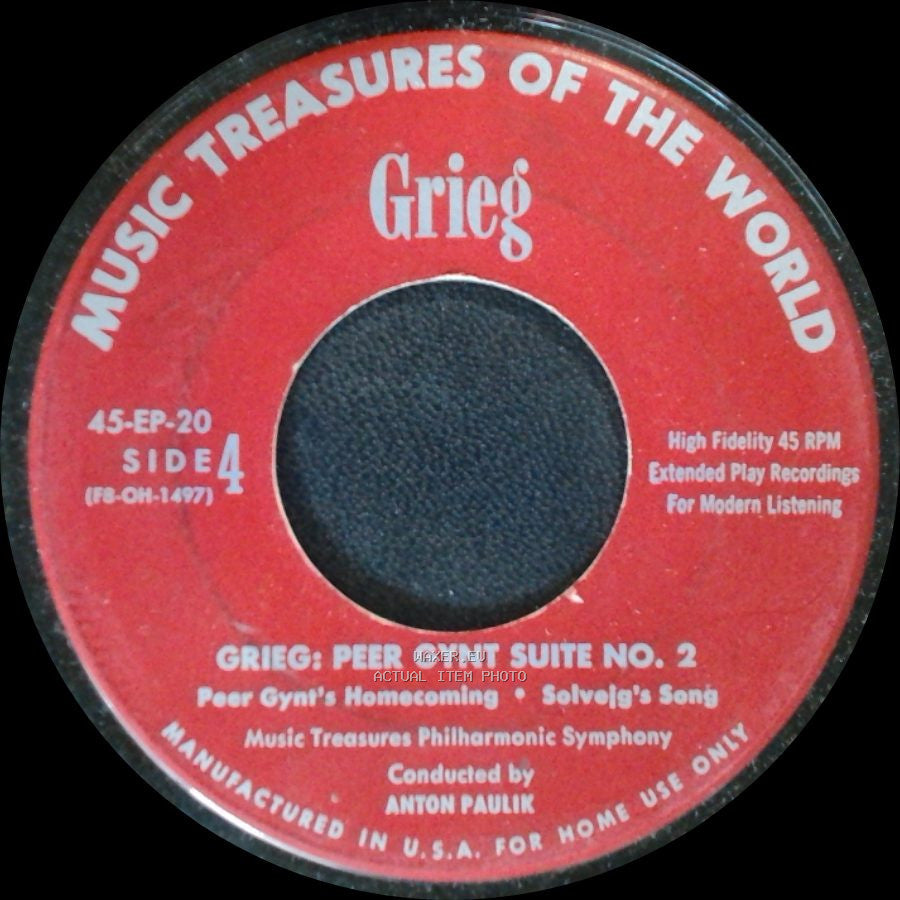 Music Treasures Philharmonic Symphony - Grieg: Peer Gynt Suite No. 2 / Debussy: Prelude - The Afternoon Of A Faun side A