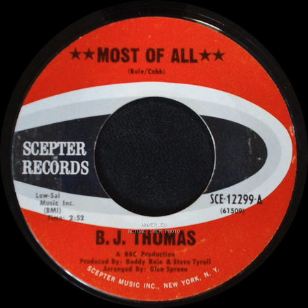 B. J. Thomas - Most Of All / The Mask side A