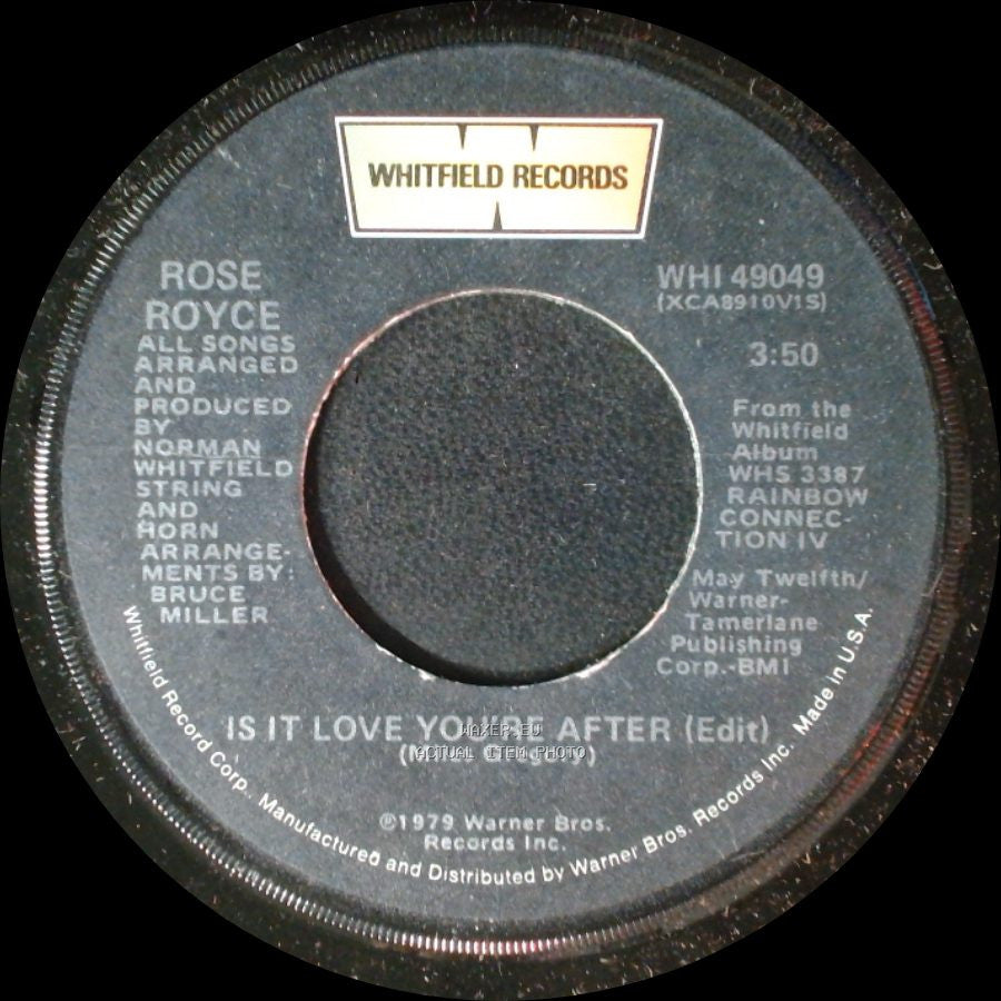 Rose Royce - Is It Love You're After (Edit) / You Can't Run From Yourself side A