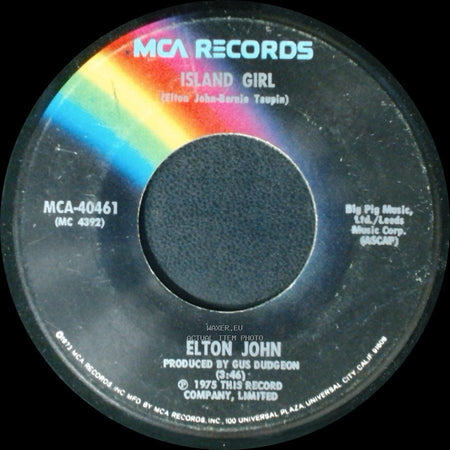 Elton John - Sugar On The Floor / Island Girl side B