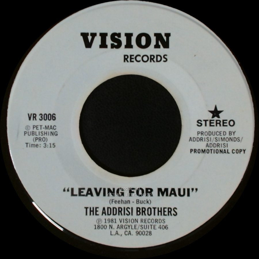 The Addrisi Brothers - Leaving For Maui / Leaving For Maui side A