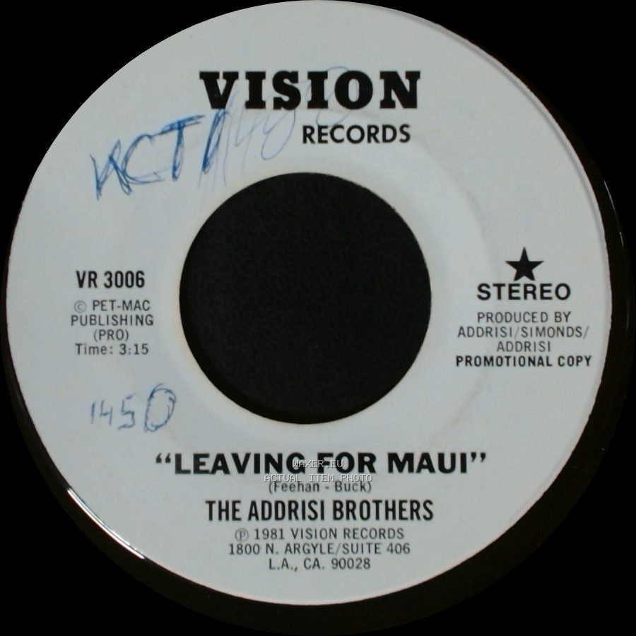 The Addrisi Brothers - Leaving For Maui / Leaving For Maui side B