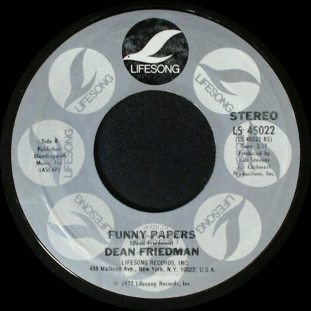 Dean Friedman - Ariel / Funny Papers side B