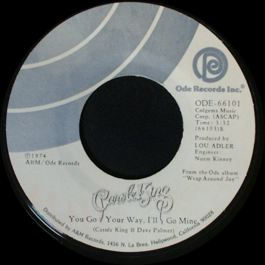 Carole King - Jazzman / You Go Your Way, I'll Go Mine side B