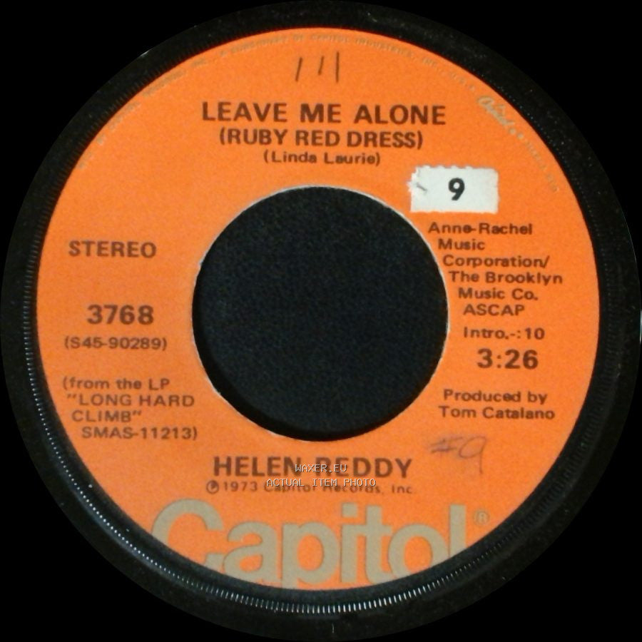 Helen Reddy - The Old Fashioned Way / Leave Me Alone (Ruby Red Dress) side B