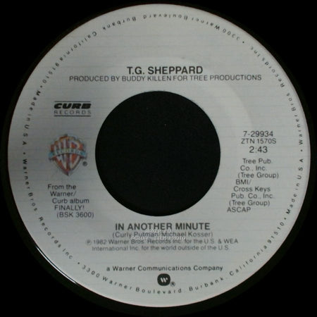 T.G. Sheppard - War Is Hell (On The Homefront Too) / In Another Minute side B