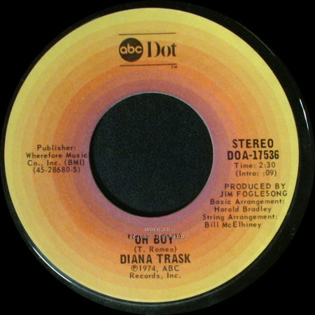 Diana Trask - Alone Again Naturally / Oh Boy side B