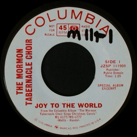 The Mormon Tabernacle Choir - Joy To The World / I Heard The Bells side A