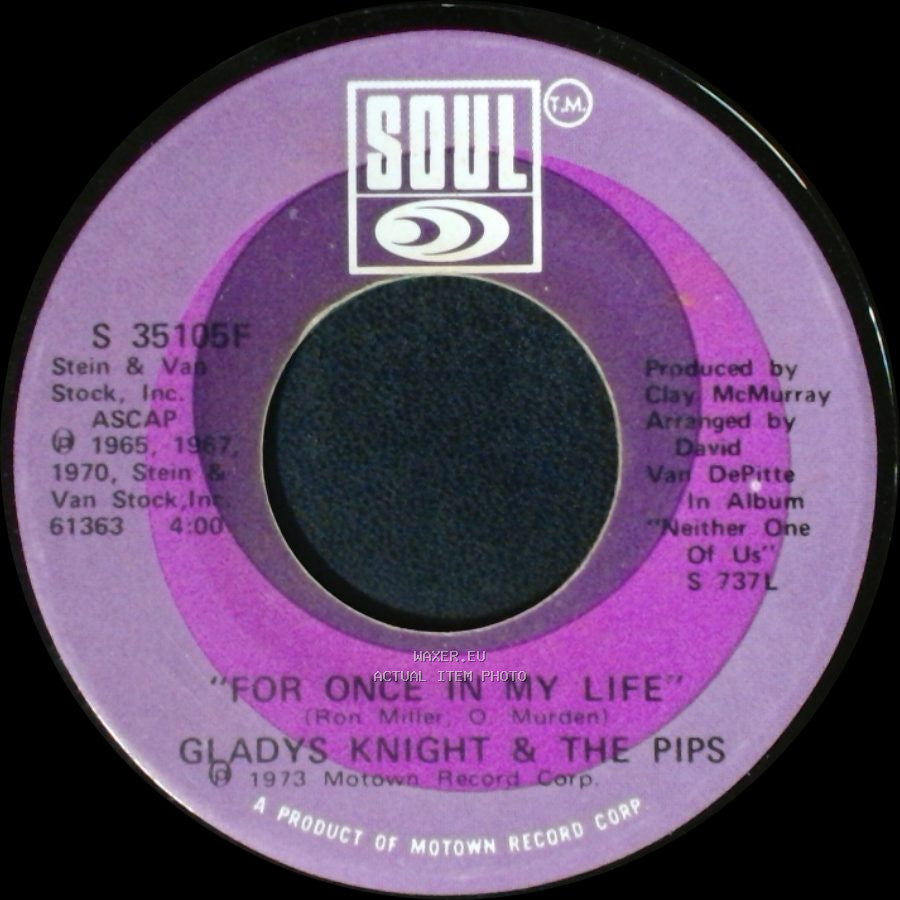 Gladys Knight & The Pips - Daddy Could Swear, I Declare / For Once In My Life side B
