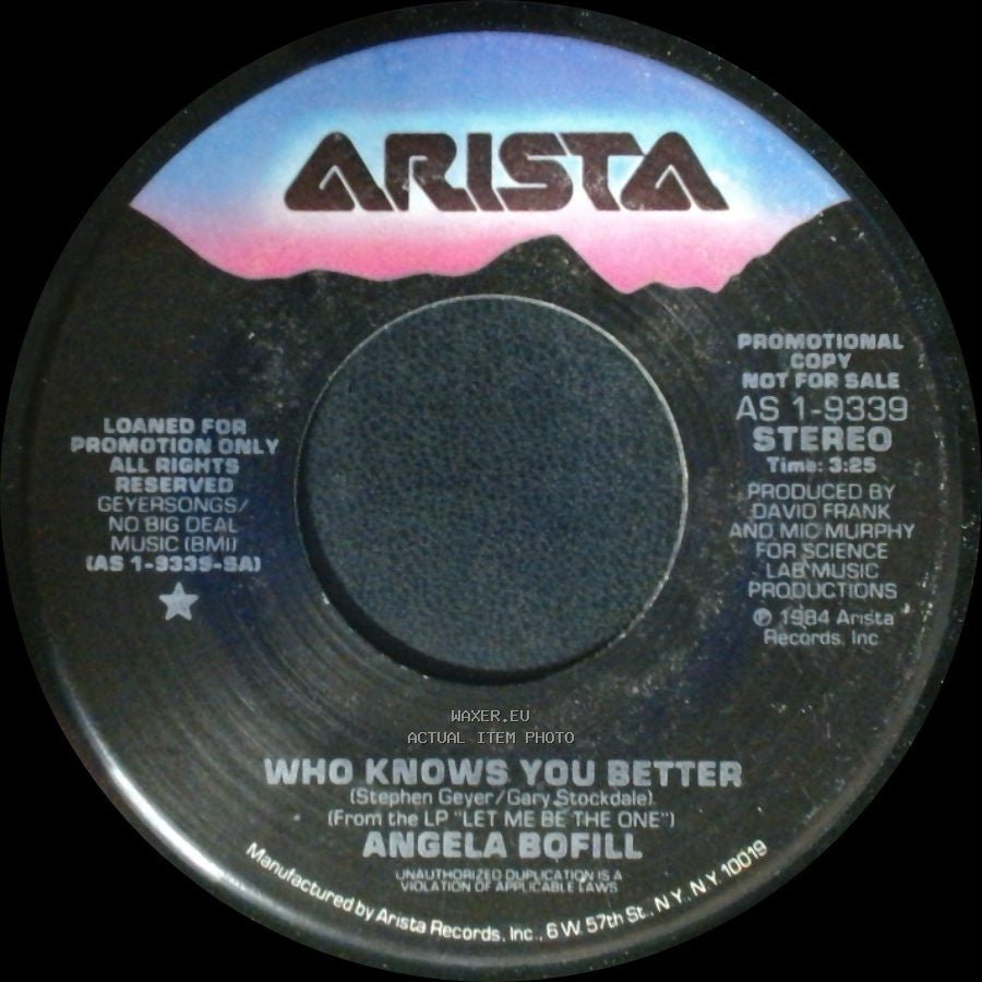 Angela Bofill - Who Knows You Better / Who Knows You Better side B