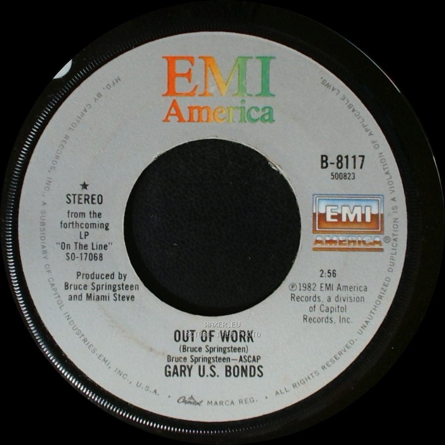 Gary U.S. Bonds - Out Of Work / Bring Her Back side A
