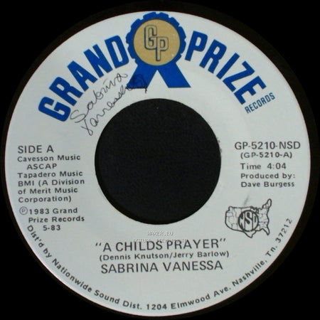 Sabrina Vanessa - A Childs Prayer / Everlovin' side A
