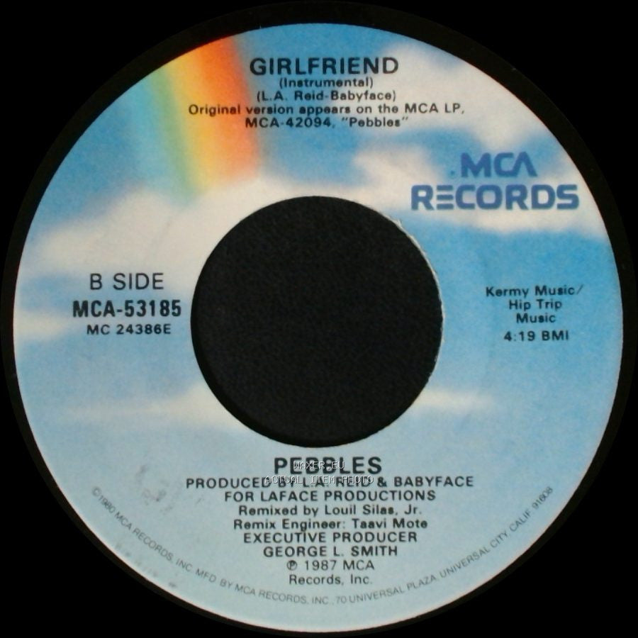 Pebbles - Girlfriend / Girlfriend (Instrumental) side B