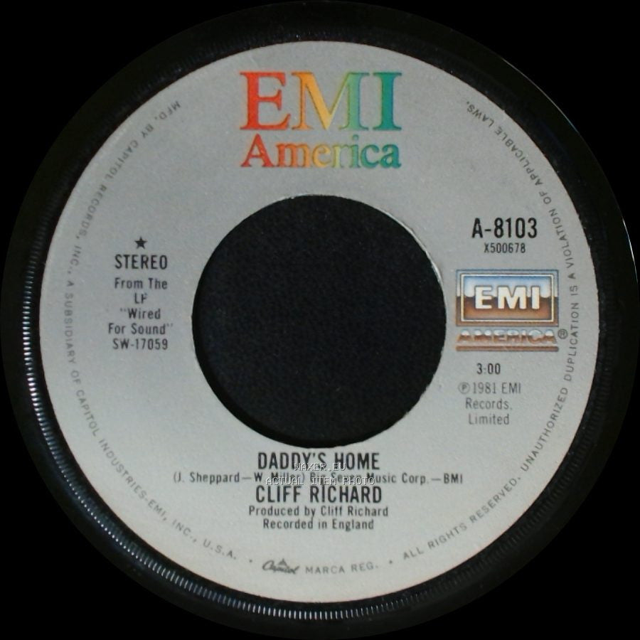 Cliff Richard - Daddy's Home / Summer Rain side B
