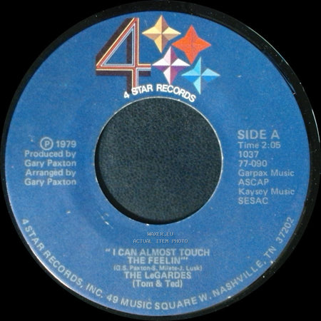 The Legardes (Tom & Ted) - I Can Almost Touch The Feelin' / "True Love" (Cole Porter) side A