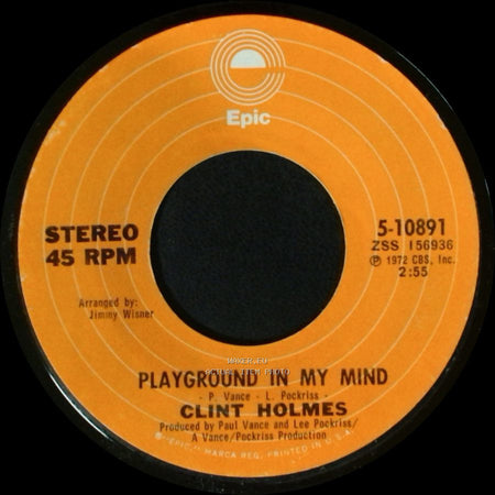 Clint Holmes - There's No Future In My Future / Playground In My Mind side B
