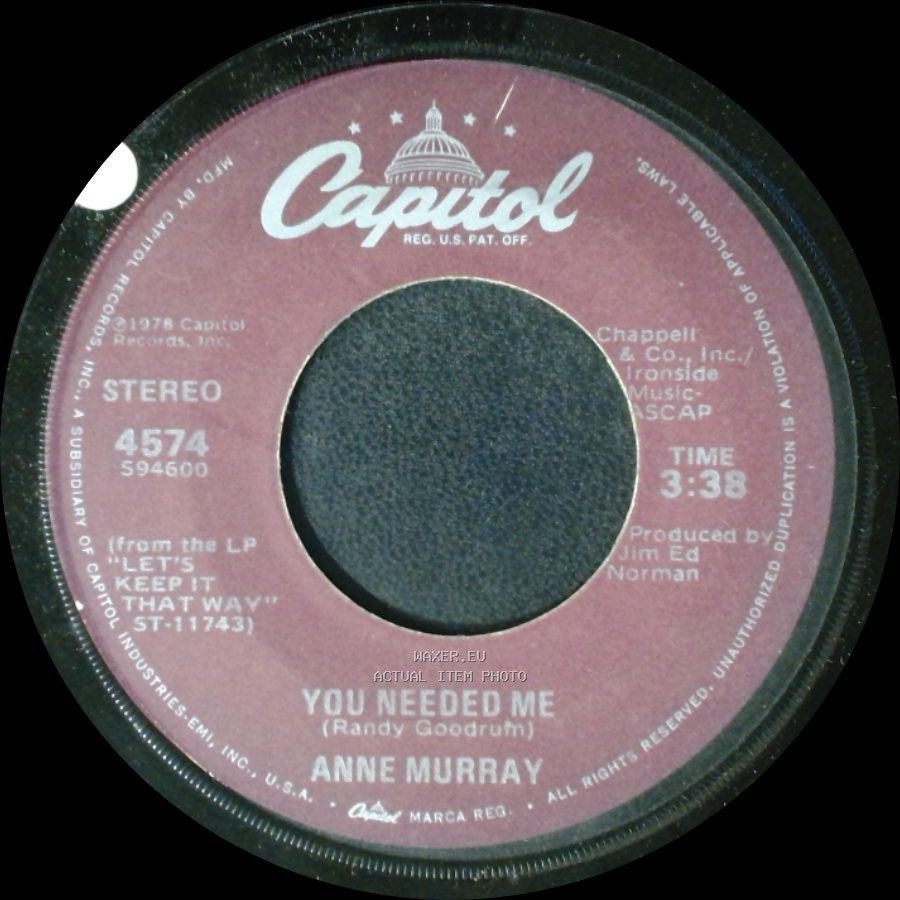 Anne Murray - I Still Wish The Very Best For You / You Needed Me side B