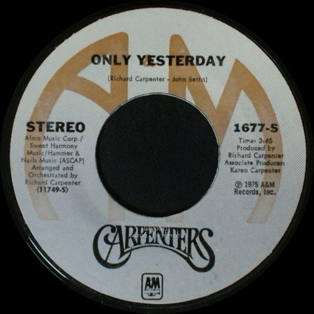Carpenters - Only Yesterday / Happy side A