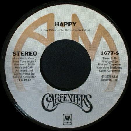 Carpenters - Only Yesterday / Happy side B